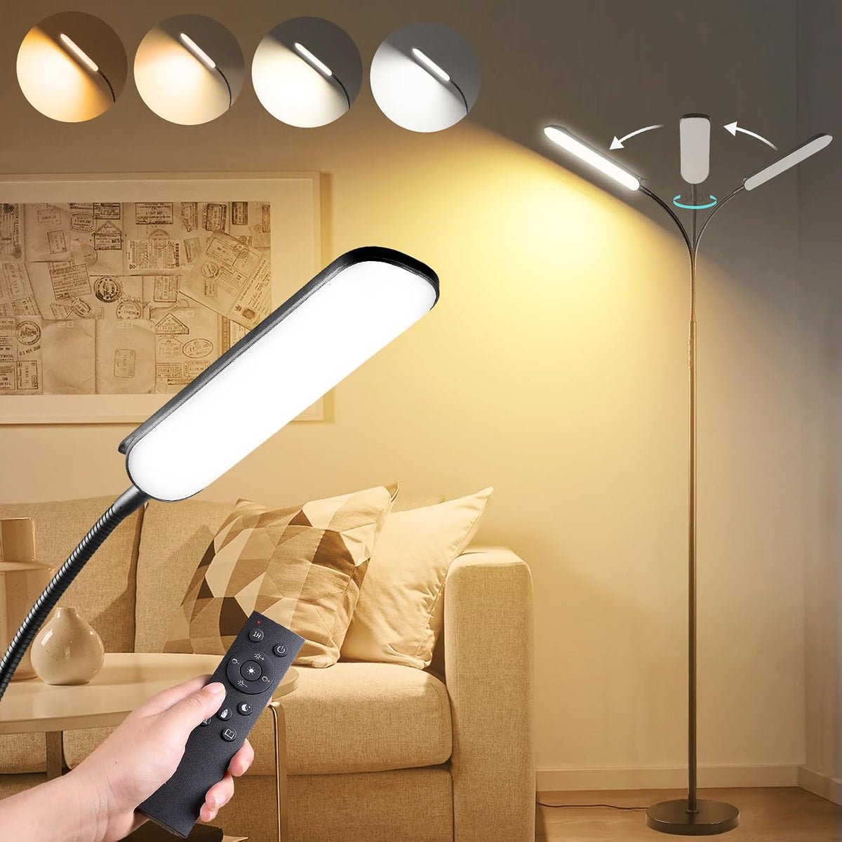 marctronic Floor Lamp, 18W 1800LM Super Bright LED Floor Lamp with Remote &am...