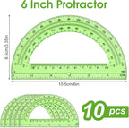 Hoiny 10 Pack Clear Protractor, 6 Inch Plastic Protractors, 180 Degrees - Image 2