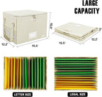 ENGPOW File Box with Lock, Fireproof Document Box with Zipper Lid, Collapsible - Image 5