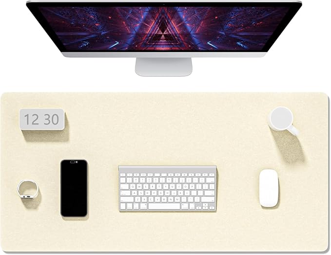 Auhoahsil Felt Desk Mat, Minimalist Large Mouse Pad XXL 35.5 x 15.7 in by Auhoahsil