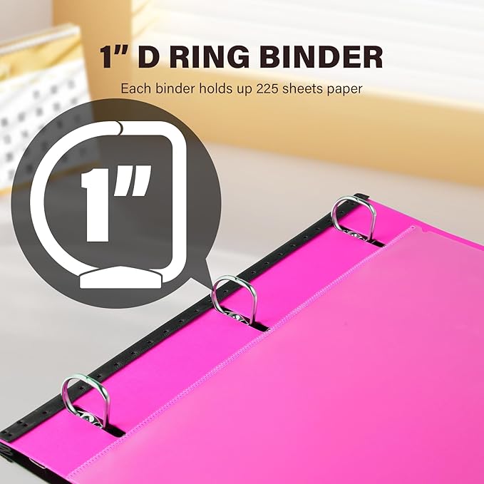MAKHISTORY 1 Inch Telescoping 3 Ring Binder-12PCS, Flexible Binder - Image 5