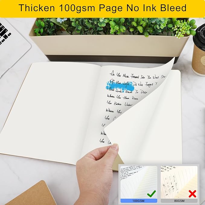 EUSOAR Kraft Notebooks, 12 Packs Large A4 8.5" x 11"，40 Sheets/ 80 Pages - Image 4