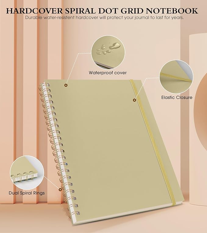 Dotted Notebook, Spiral Notebook Journal 8.5” x 11”, A4 Large Dot Grid Notebooks - Image 3
