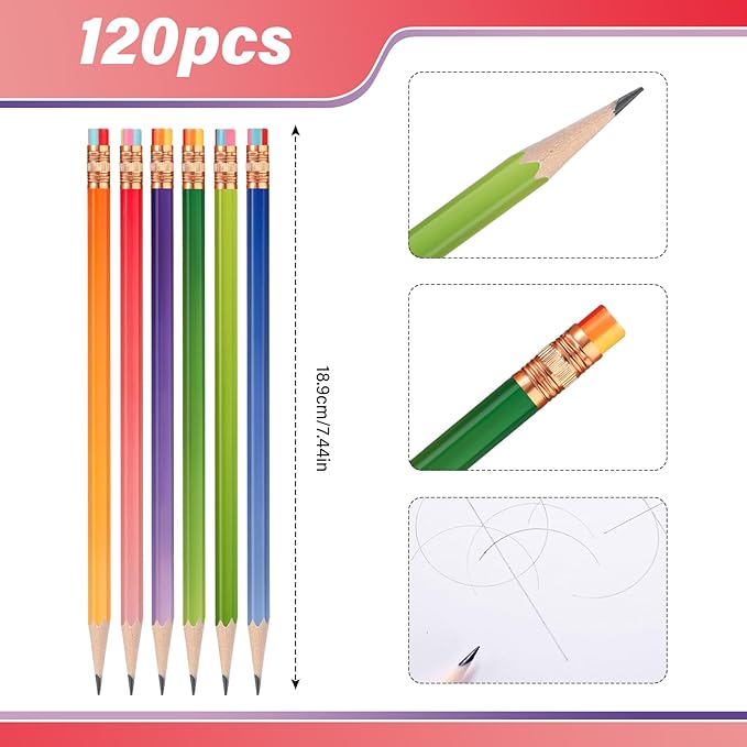 TecUnite 120 Pcs #2 HB Pencils - Image 3