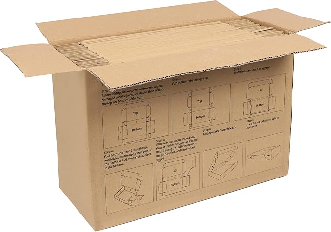 PHAREGE 12x9x2 inch Shipping Boxes Bulk 25 Pack Brown, Tab Lock Tuck Top Mailer - Image 8