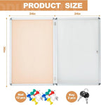 Geetery 36 x 24 Inch Enclosed Fabric Bulletin Board Tamperproof Lockable - Image 2