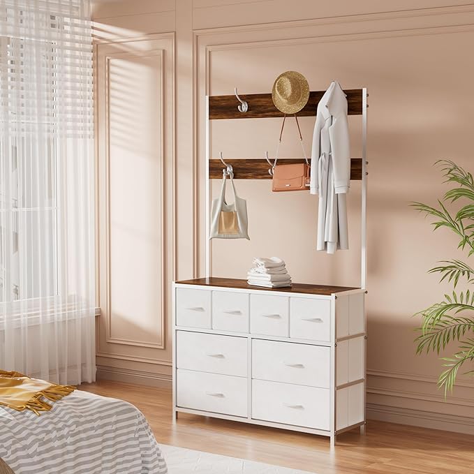 YKVIQBY 8 Drawer Dresser with 6 Double Hooks, 68.9" Tall Closet Organizer and - Image 3
