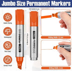 Fuutreo 10 Pack Jumbo Permanent Markers Bulk Large Chisel Tip Permanent Markers - Image 3