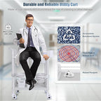 Medical Carts with Wheels 2 Tier Mobile Esthetician Cart 220 LBS Load Hospital - Image 5