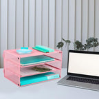 EASEPRES Paper Organizer Tray, 3 Tier Mesh Desk File Organizer Letter Sorter - Image 7