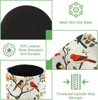 Leather Pen Holder for Desk, Colored Birds Flowers Trees Pencil Cup Desktop - Image 2
