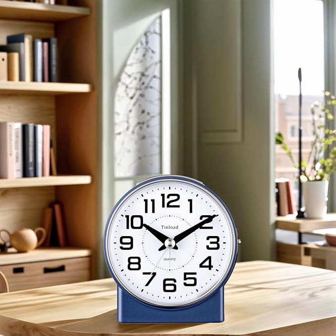 Tinload 4.3" No Ticking Analog Alarm Clock, Silent Readable - Image 6