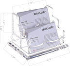 YUXUN Clear Acrylic 2-Tier Business Card Holder – 2-Slot Desk Organizer - Image 7