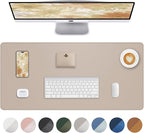 Leather Desk Pad Protector, Mouse Pad, Office Desk Mat, Non-Slip PU Leather by AFIING