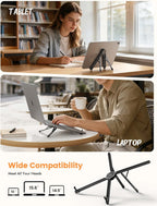 Lamicall Portable Laptop Stand for Desk & Travel 0.47in Ultra-Slim 10-15.6" | Foldable Aluminum Laptop Riser, Adjustable Computer Holder for Office Home College fit MacBook Neo Air HP Dell iPad Tablet