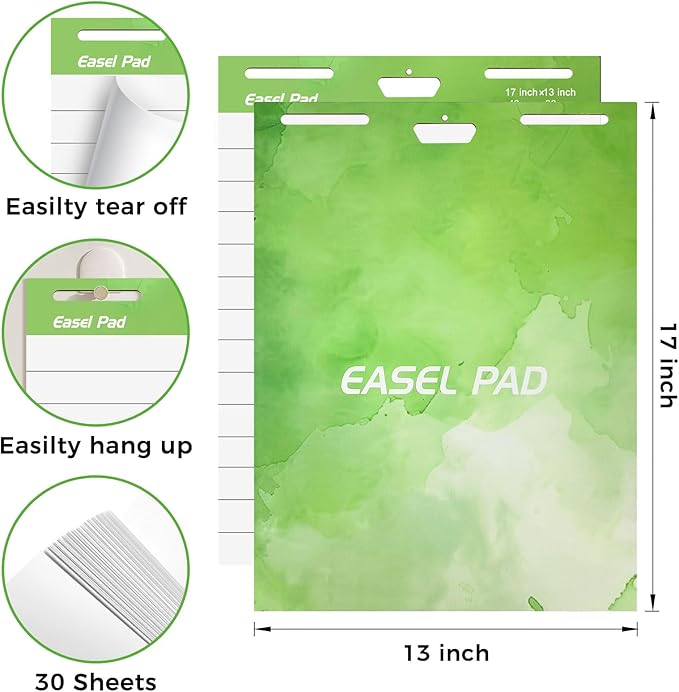 Sticky Easel Pad, Anchor Chart Paper, Our Sticky Easel Pads measure 13 x 17 - Image 2