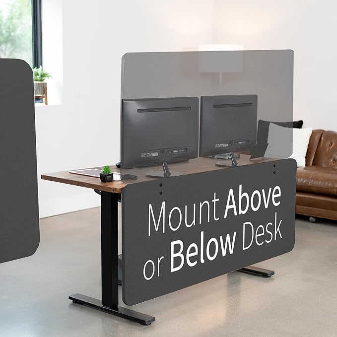 VIVO Clamp-on/Screw-on 60 x 24 inch Privacy Panel, Sound Absorbing Cubicle Desk - Image 5