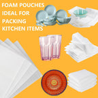 12”x16” 100Pack Foam Pouches, Large Moving Supplies for Packing Dishes Artwork, 0.5MM Thick Cushion Foam Bags for Storing Shipping Breakables, fragile Padding Material Sleeves for Fragile Plates China