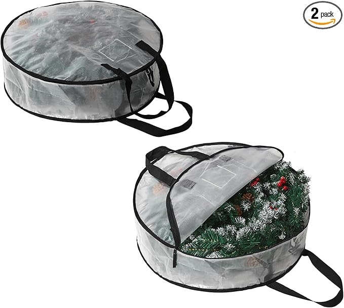 PWRSC 2 Pack Wreath Storage Bag, Christmas Decoration Garland Container by Unknown