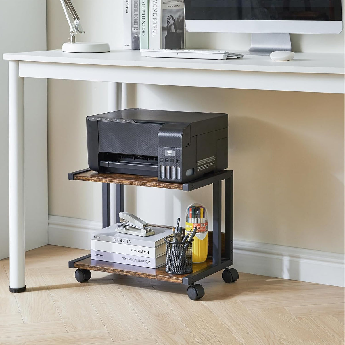 IBUYKE 2 Tier Printer Cart,Under Desk Printer Stand TLJ007H