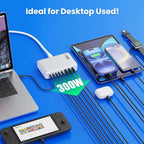 USB C Charger 300W USB C Charger Block 8-Ports GaN IV Fast Charging Station - Image 6
