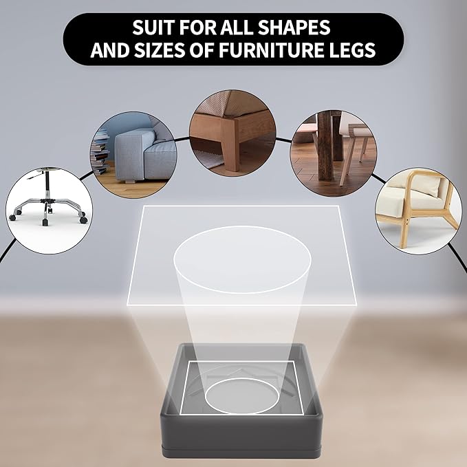 Furniture Pads Yelanon Floor Shield – 2" Round Caster Cups 8 PCS – Non-Skid Bed - Image 4