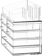 ZHIAI Stackable Storage Drawers, Acrylic Bathroom Counter Organizer Clear - Image 6