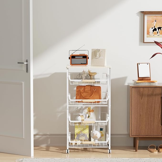 NiuYichee 5-Layer Fruit Basket Kitchen Food Organizer and Rack, Stackable - Image 6