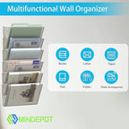 MINDEPOT 6 Pockets Acrylic Wall File Organizer, Plastic Hanging Wall File Holder - Image 7