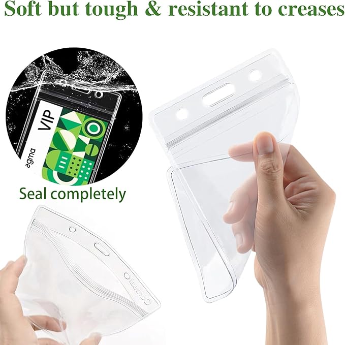 300 Pack Name ID Badge Holder, Plastic Badge Holder - Image 4