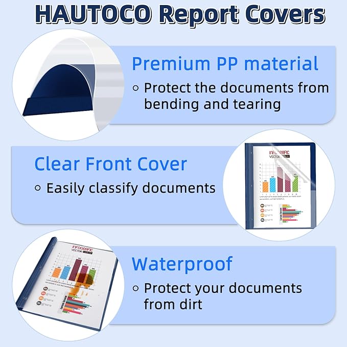 HAUTOCO 30 Pack Plastic Report Covers - Image 5
