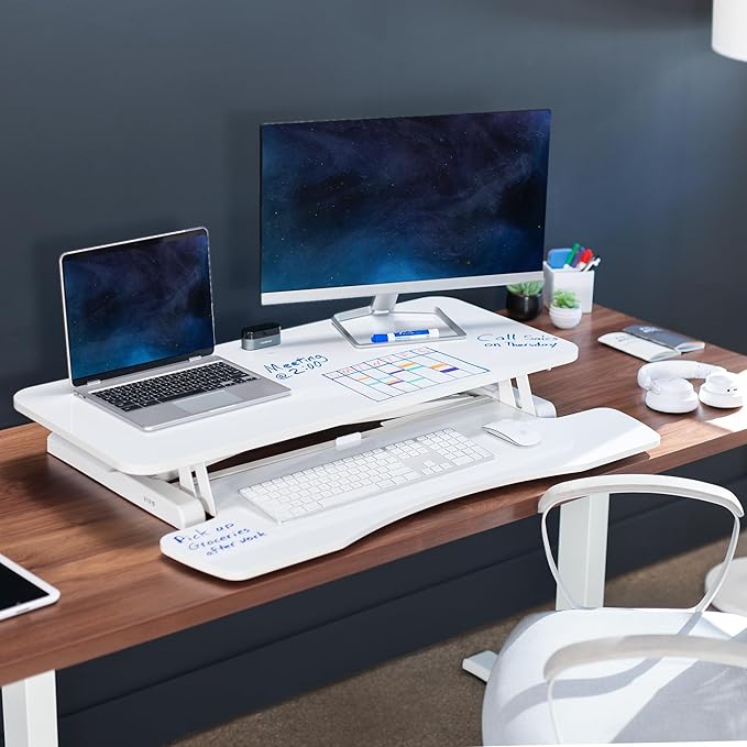 VIVO 36 inch Desk Converter, K Series, Height Adjustable Sit to Stand Riser - Image 2