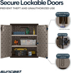 suncast 9 cu ft base storage cabinet, lockable, package contents