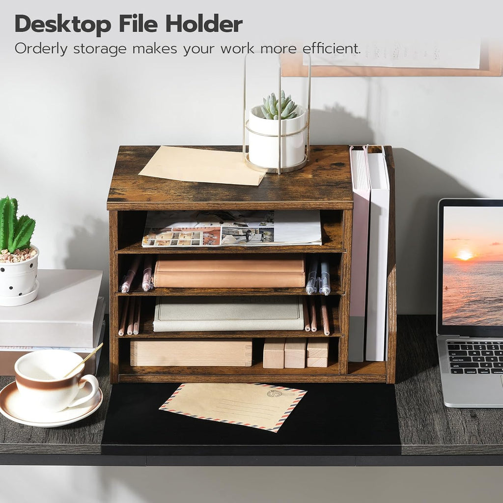 hoobro mail sorter, literature organizer with adjustable shelves shown in use