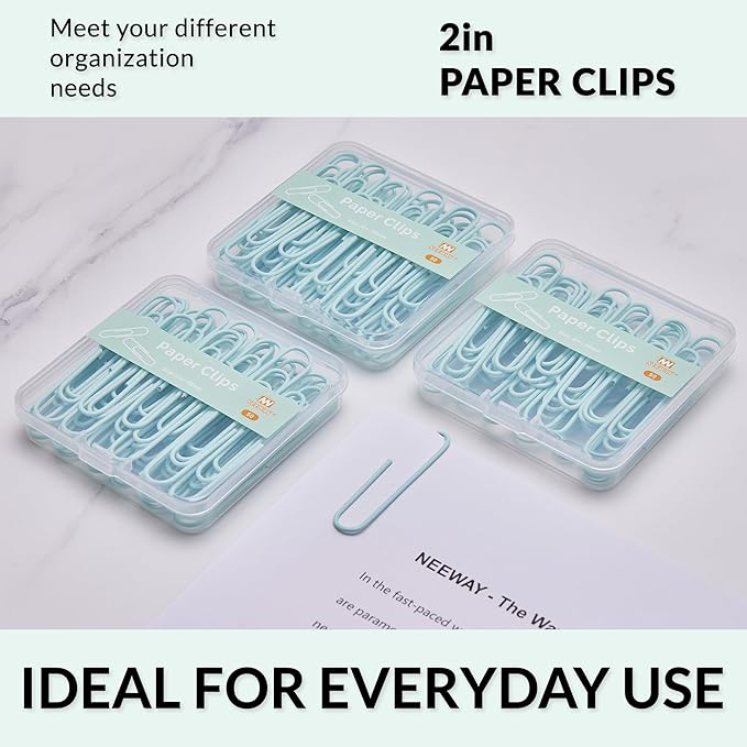NEEWAY Colorful Large Paper Clips, 2 Inch Jumbo Paper Clips, 3 Pack of 50 - Image 6