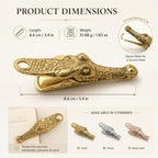 Vintage Crocodile Head Journal Clip - 3.4 Inch Heavy Duty Alligator Metal Book Clip Pin, Solid Decorative Bookmark Paper Organizer Notebook Holder Planner for Home Office Desk