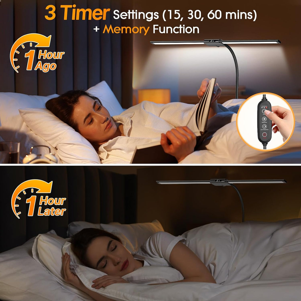 syrinx led desk lamp for home office, 18w, front angle view