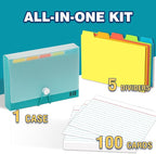 H4D 4x6 Index Card Case with 100 Heavyweight Ruled Index Cards and Dividers - Image 2