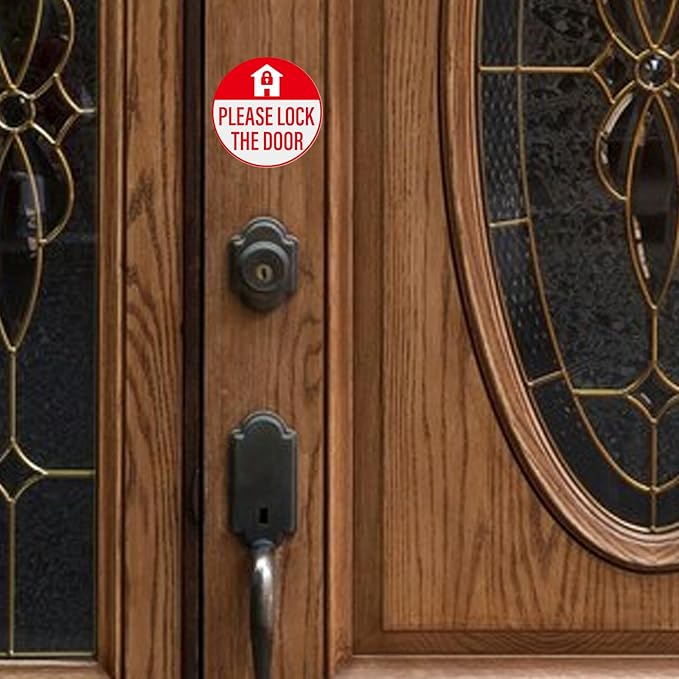 YIKIADA Please Lock The Door Sticker 3 × 3 Inches Vinyl Self-Adhesive Decals - Image 4