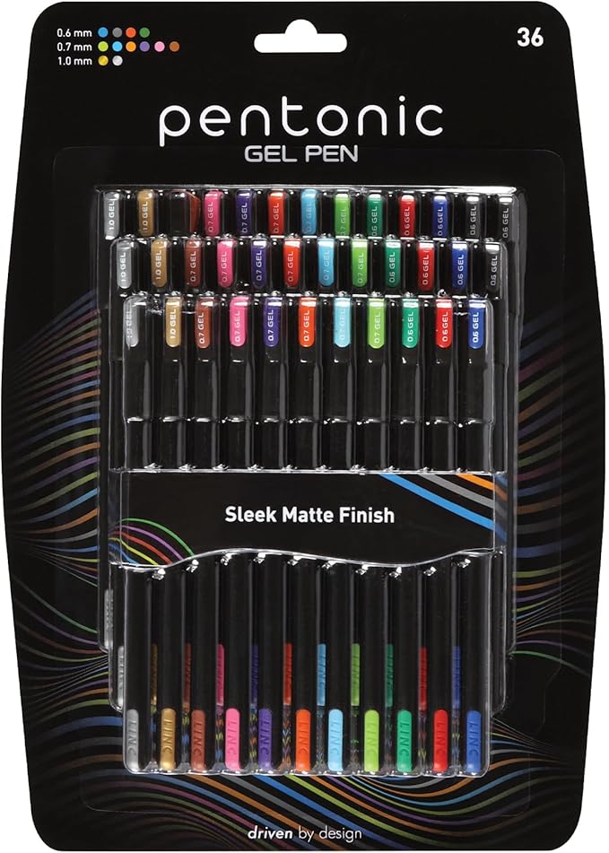 Pentonic Gel Pens, Medium & Fine Point, Smooth Writing by PENTONIC