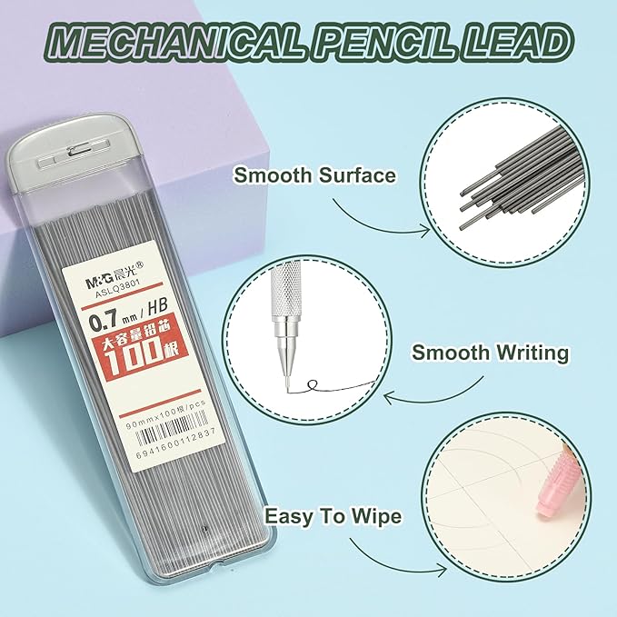 PATIKIL 600Pcs HB Mechanical Pencil Lead, 0.7mm Black Lead Refill Break - Image 3