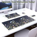 Ospelelf Keyboard Wrist Rest Stand Pad and Ergonomic Mouse Pad Set with Large Mousepad, Memory Foam Comfort, Premium Office Desk Accessories for Pain Relief, Moonlit Blossoms