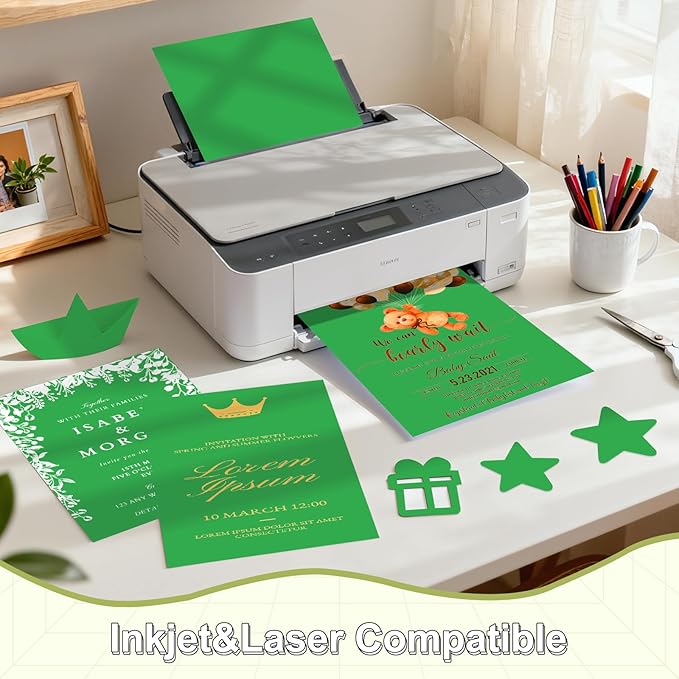 40 Sheets Cardstock 8.5x11, 65lb Dark Green Card Stock, Construction Paper - Image 4