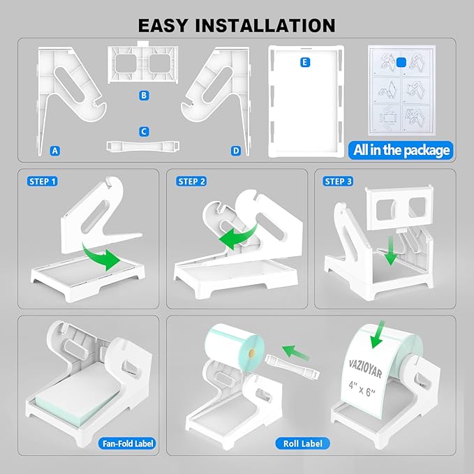 Vazioyar Thermal Label Holder for Rolls and Fan-Fold Labels, Sticker Roll - Image 4