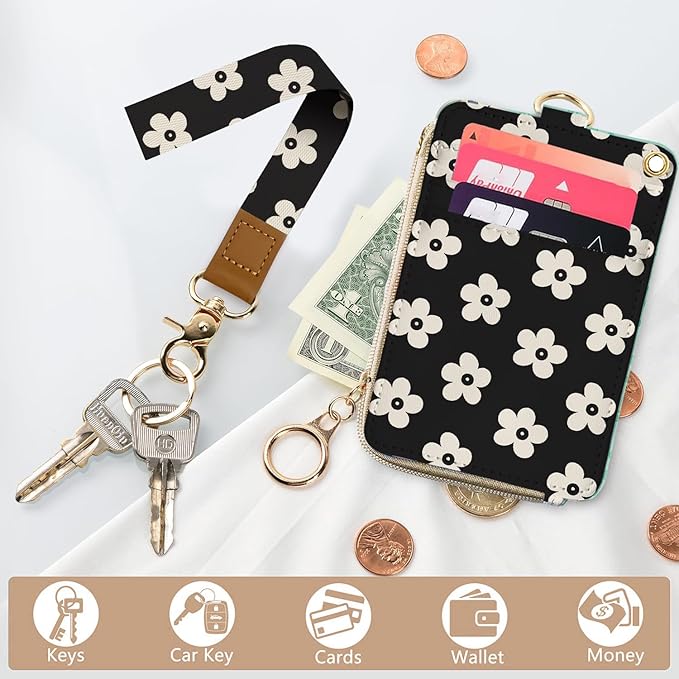 bolimoss Cute Floral Lanyard Wallet and ID Badge Holder - Image 6