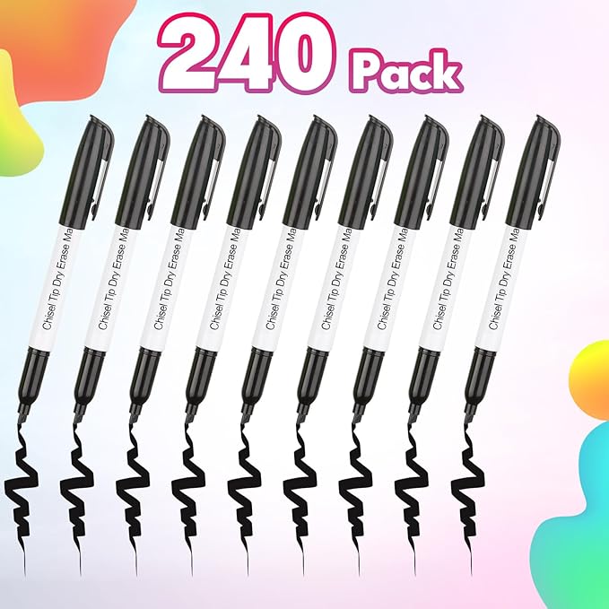 Sepamoon 240 Pack Dry Erase Markers Bulk Chisel Tip Whiteboard Markers Pens Low - Image 4