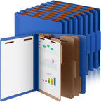 Skyygemm 24 Pcs Classification Folders Letter Size, 3 Divider Pressboard File