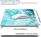 IMAYONDIA Blue Teal Green Sea Waves Mouse Pad, Square Ocean Mouse Pad - Image 2