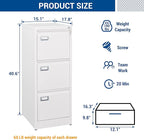 Fesbos 3 Drawers Vertical File Cabinets - Image 3