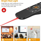 Presentation Remote with Air Mouse Function, Wireless Presenter Clicker RF - Image 4